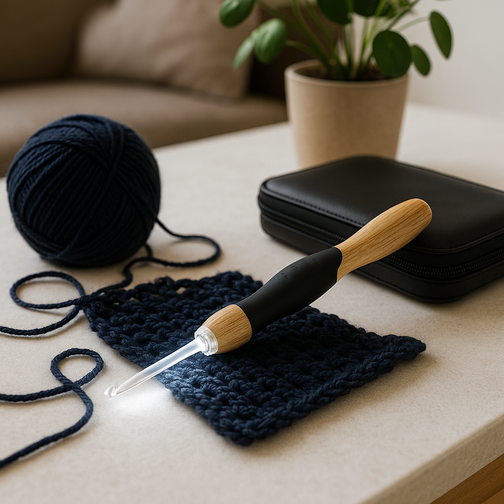 Crochet Hook Set with USB Rechargeable Light