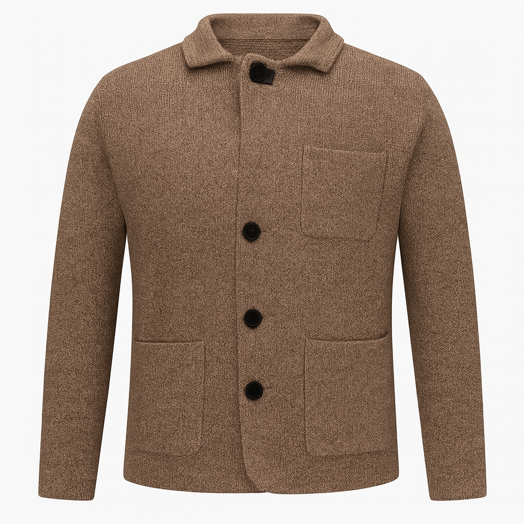 Slim Fit Button Down Coat - Formal Winter Jacket for Men