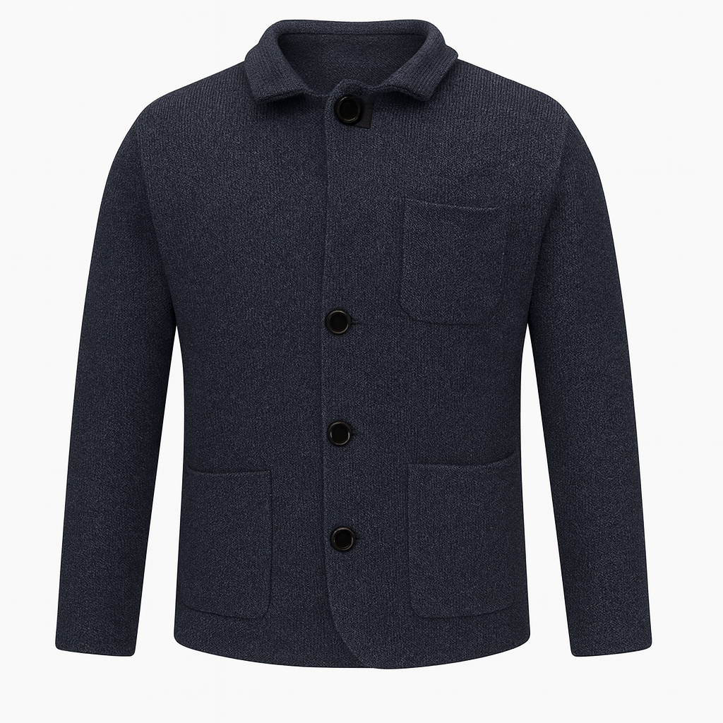 Slim Fit Button Down Coat - Formal Winter Jacket for Men