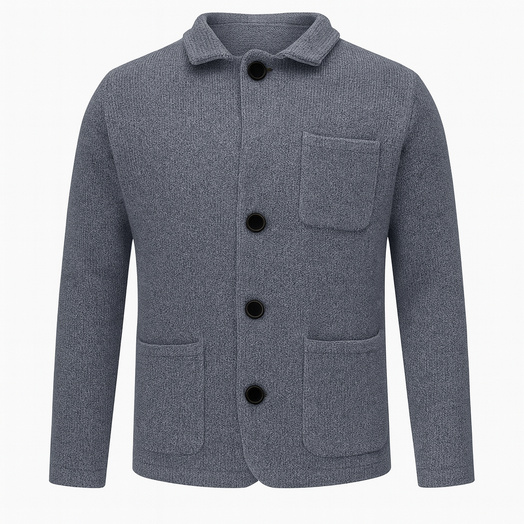 Slim Fit Button Down Coat - Formal Winter Jacket for Men