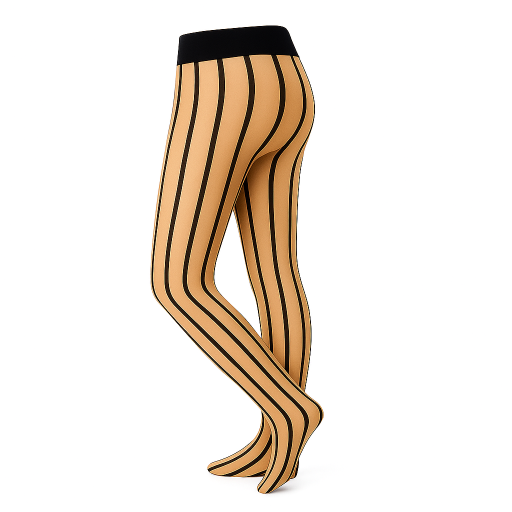 Striped Sheer Pantyhose with Glossy Finish for Women