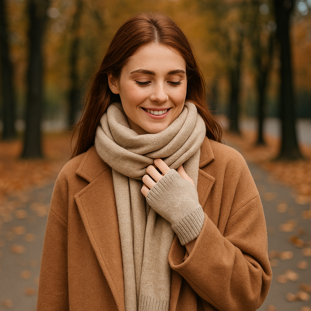 Fingerless Mittens With Ribbed Cuffs For Women