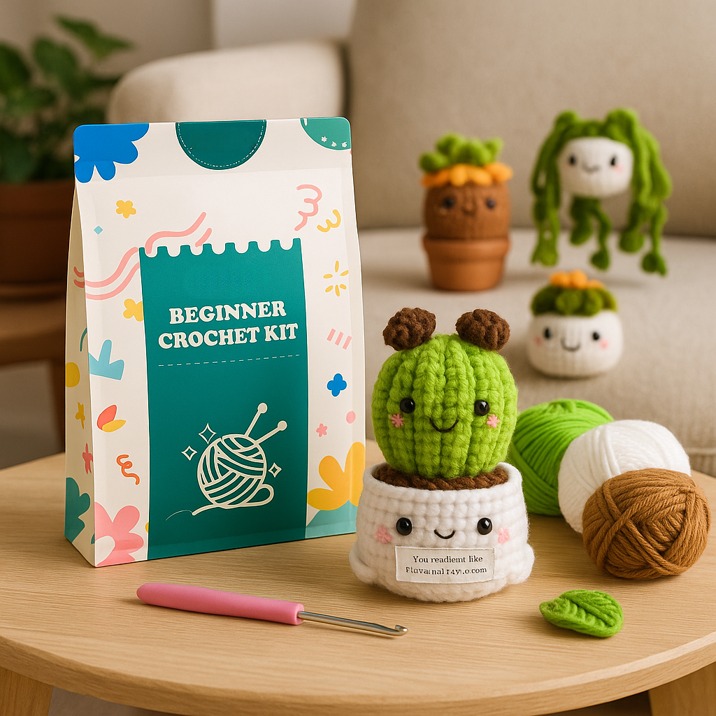 Crochet Kit for Beginners - Succulent Plush Set