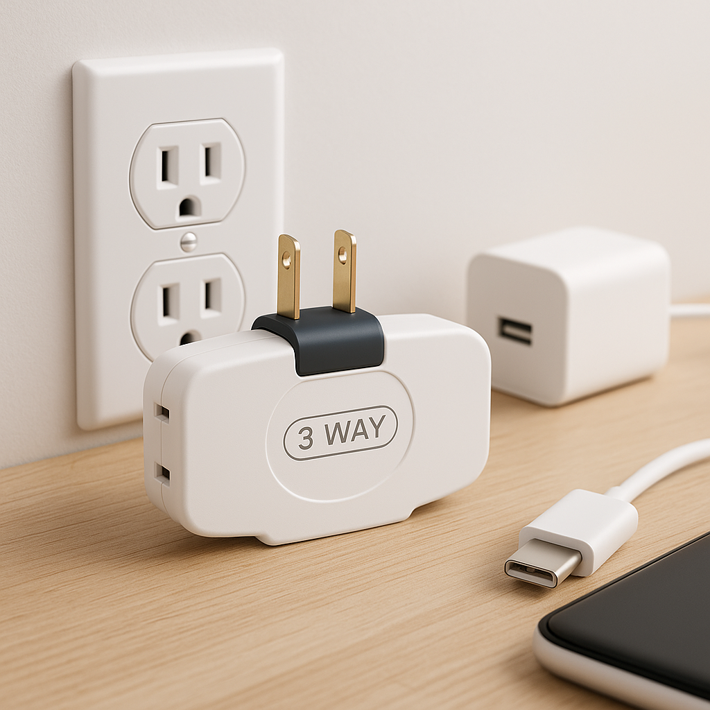 3-Way Wall Outlet Extender - Swivel AC Power Adapter