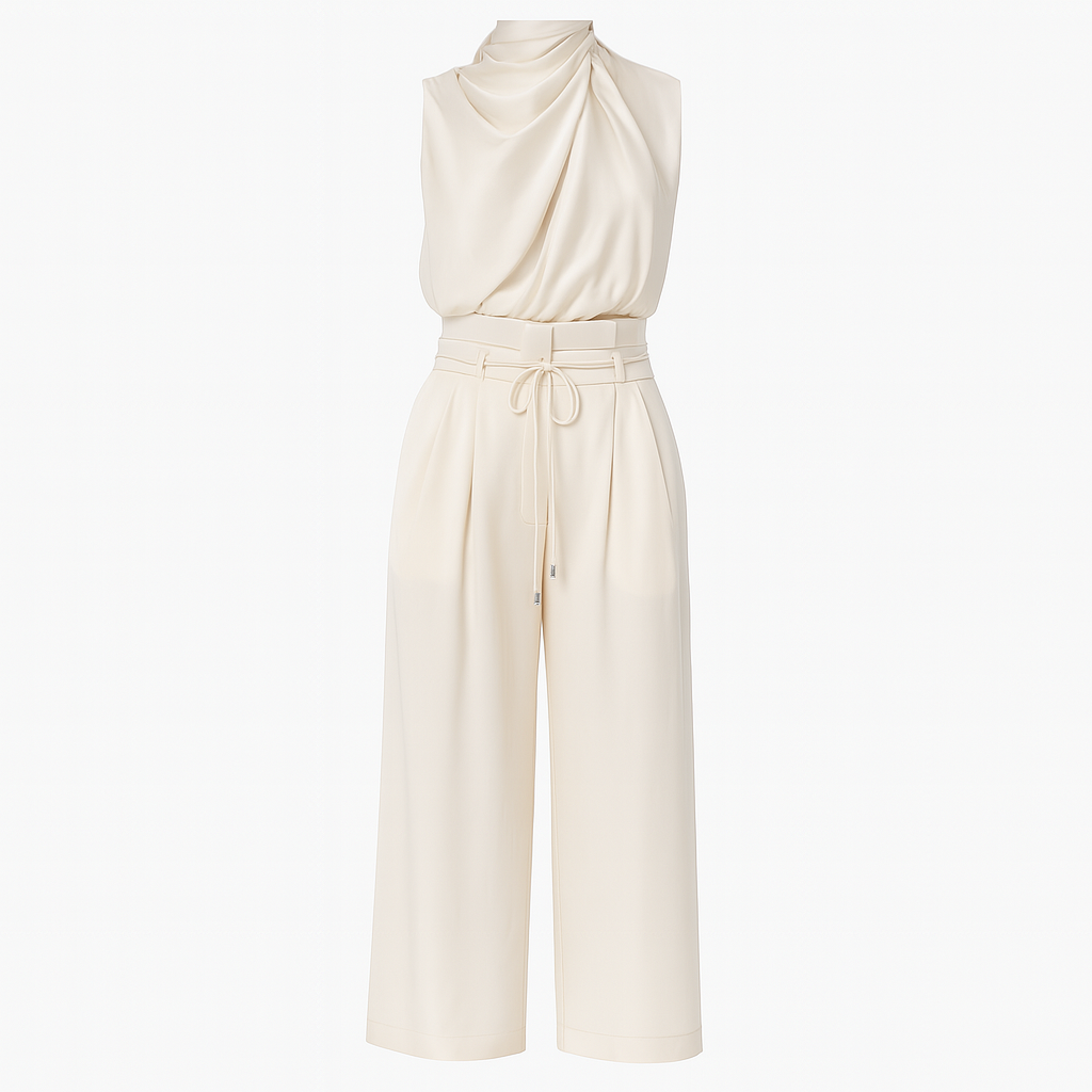 Two Piece Set With Wide Leg Pants For Women