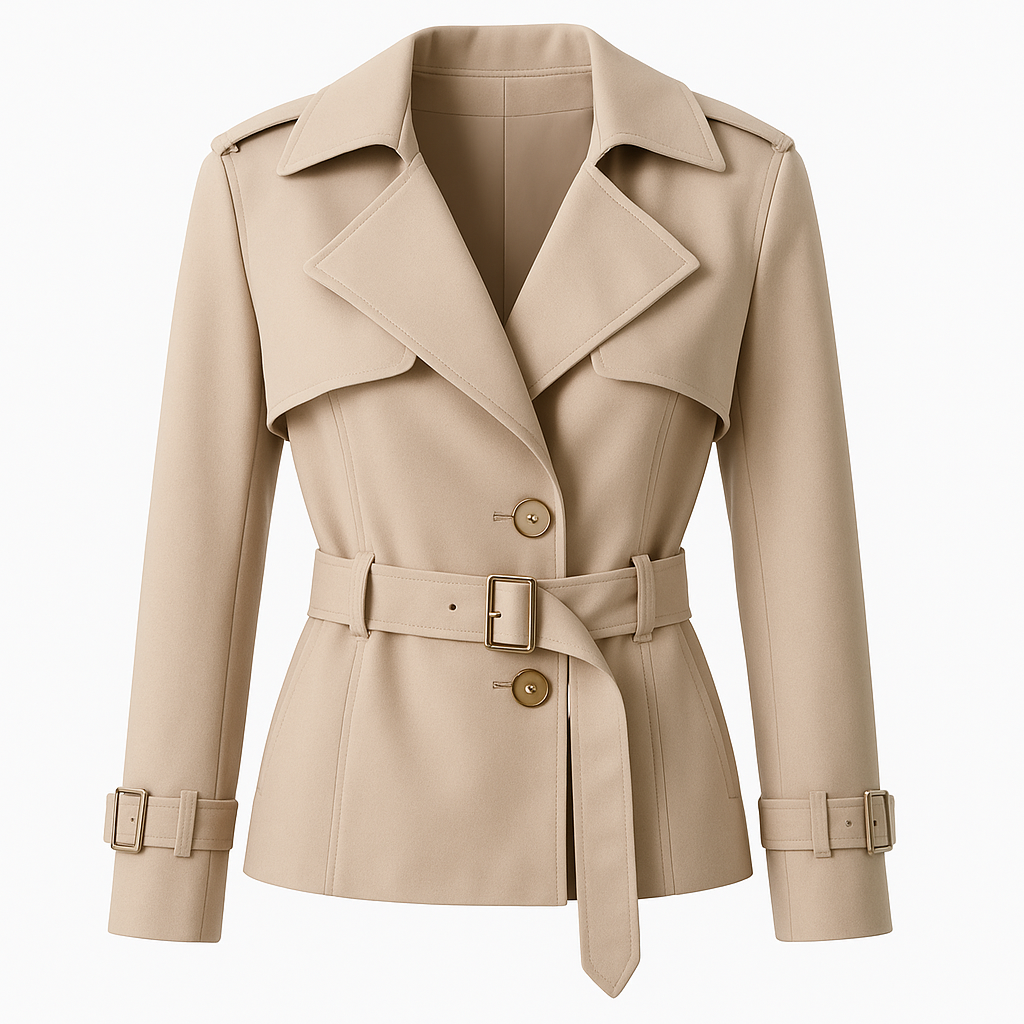 Vintage Trench Coat Belted Jacket for Women