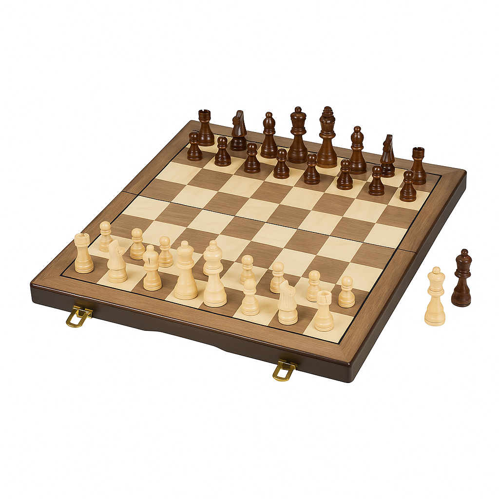 Wooden Chess Set – Folding Board with Magnetic Pieces