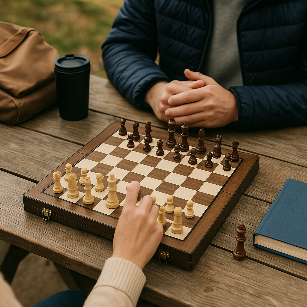 Wooden Chess Set – Folding Board with Magnetic Pieces