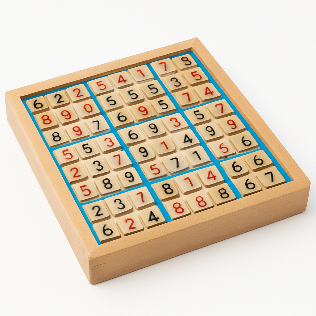 Wooden Sudoku Puzzle Game – Educational Board Game for Adults