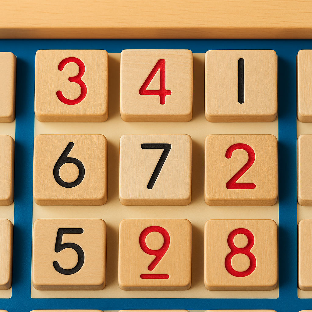 Wooden Sudoku Puzzle Game – Educational Board Game for Adults