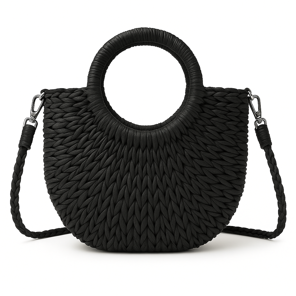 Woven Straw Beach Bag for Women
