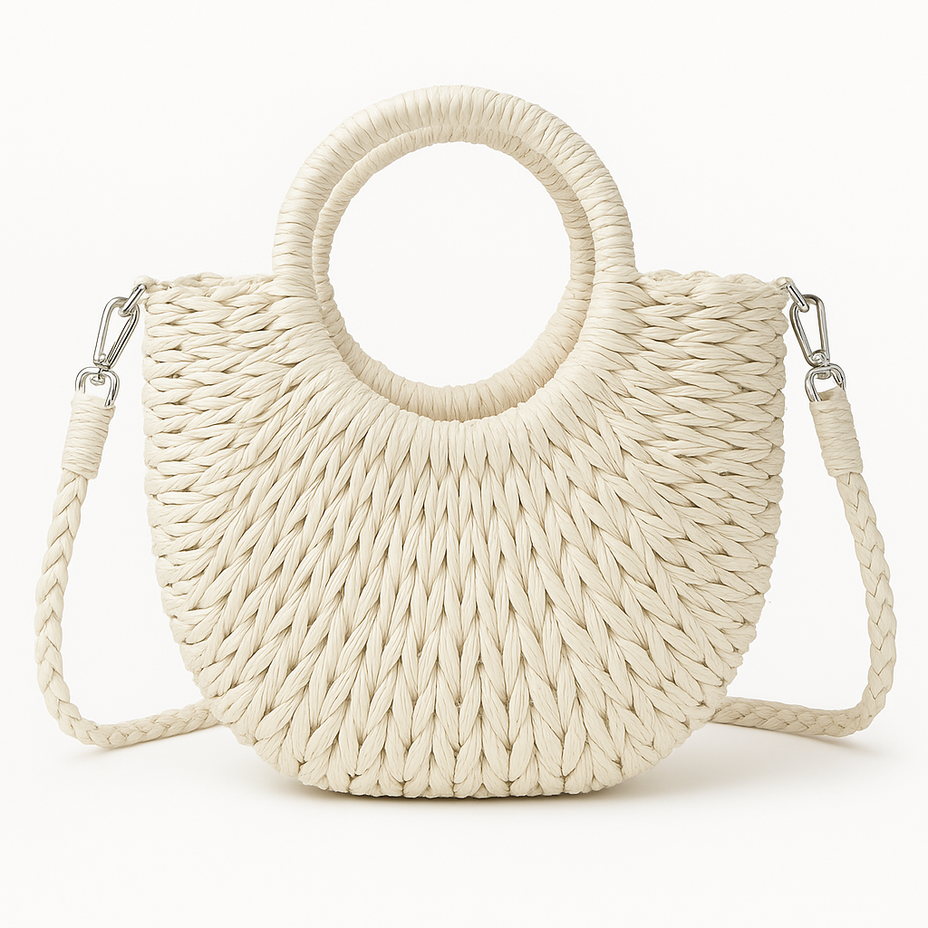 Woven Straw Beach Bag for Women