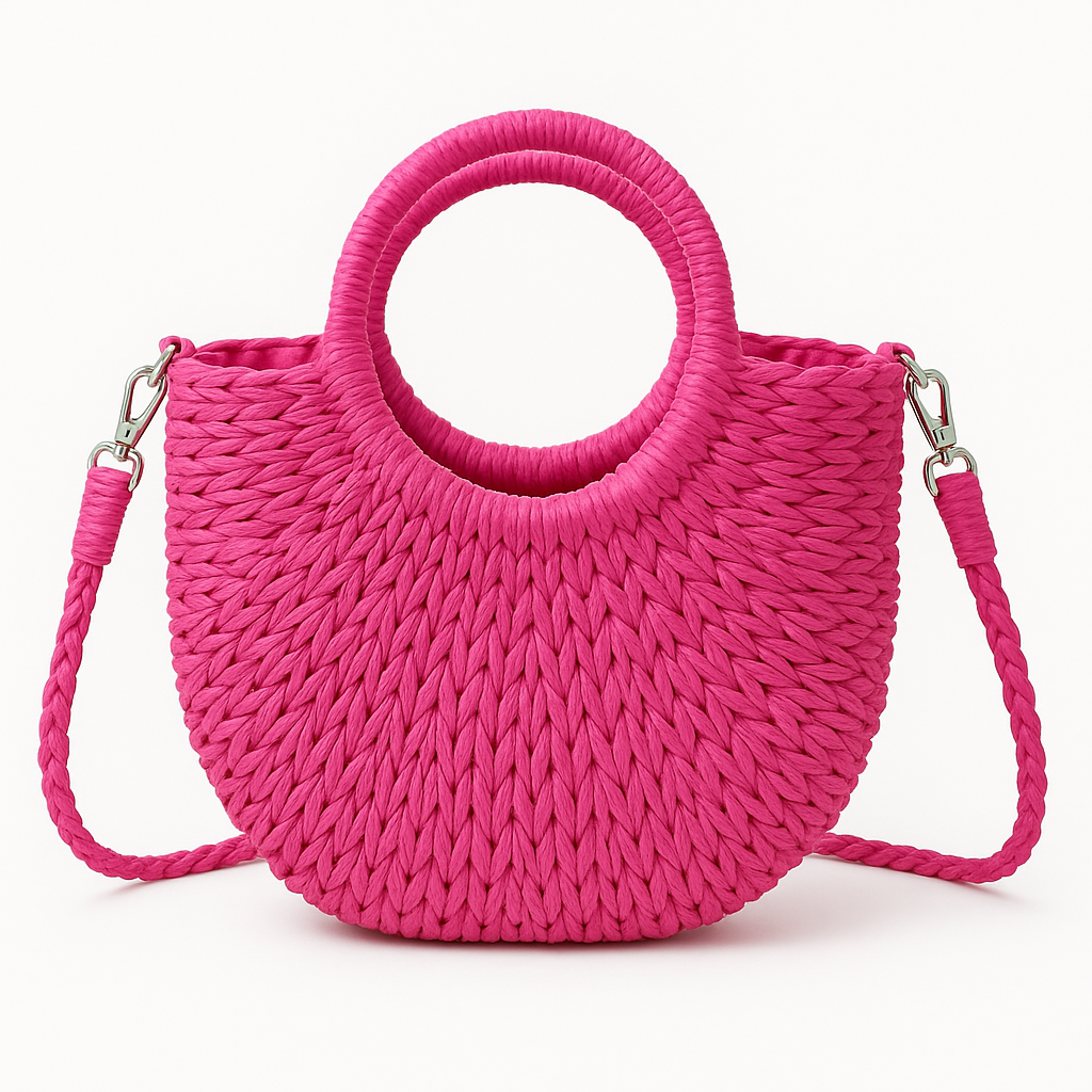 Woven Straw Beach Bag for Women