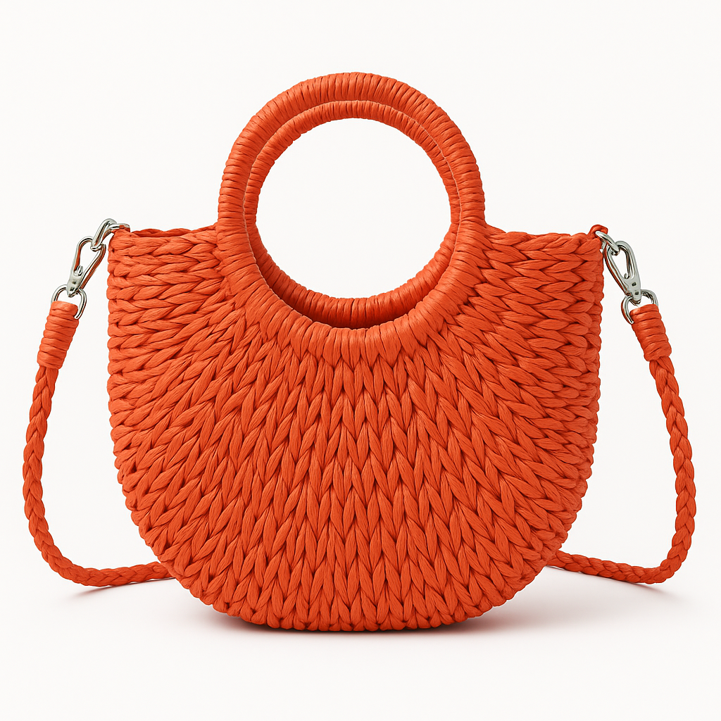 Woven Straw Beach Bag for Women
