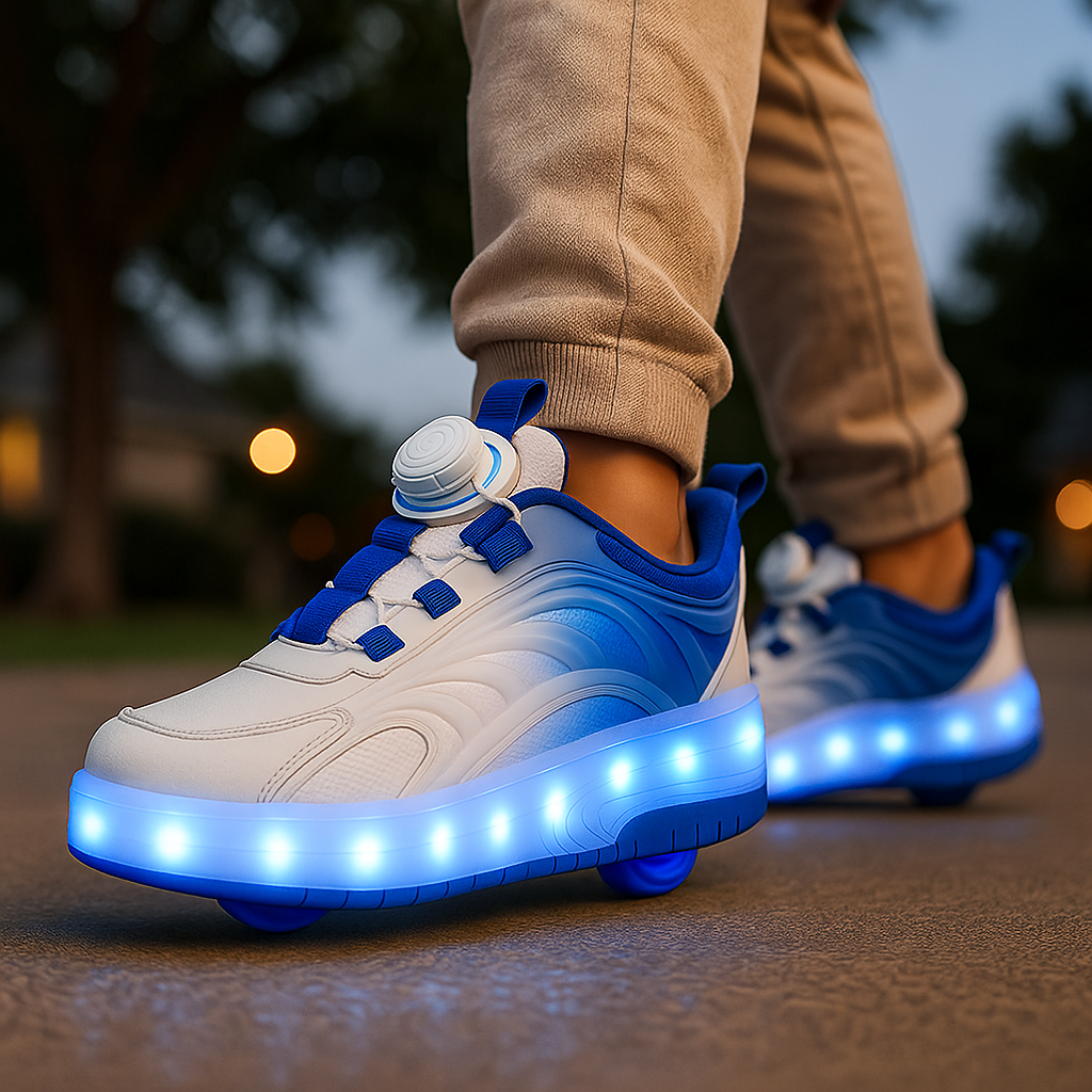 Roller Skate Shoes - LED Light-Up Sneakers for Kids