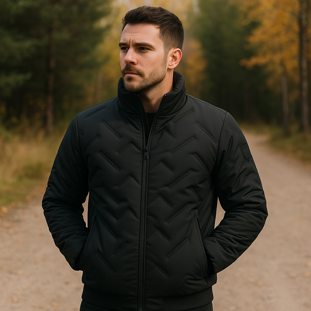 Men’s Winter Jacket – Quilted Zip-Up Street Style