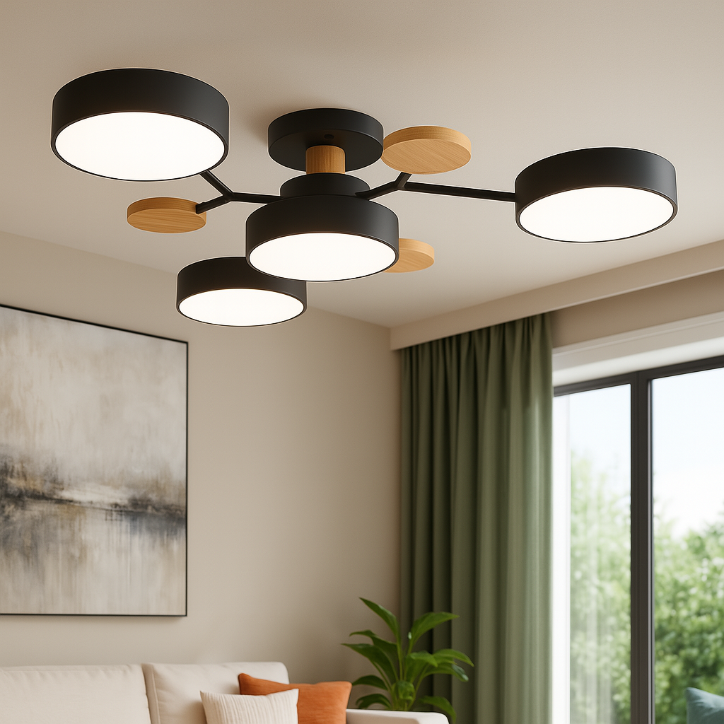 LED Ceiling Light for Bedroom – Modern Semi-Flush Mount