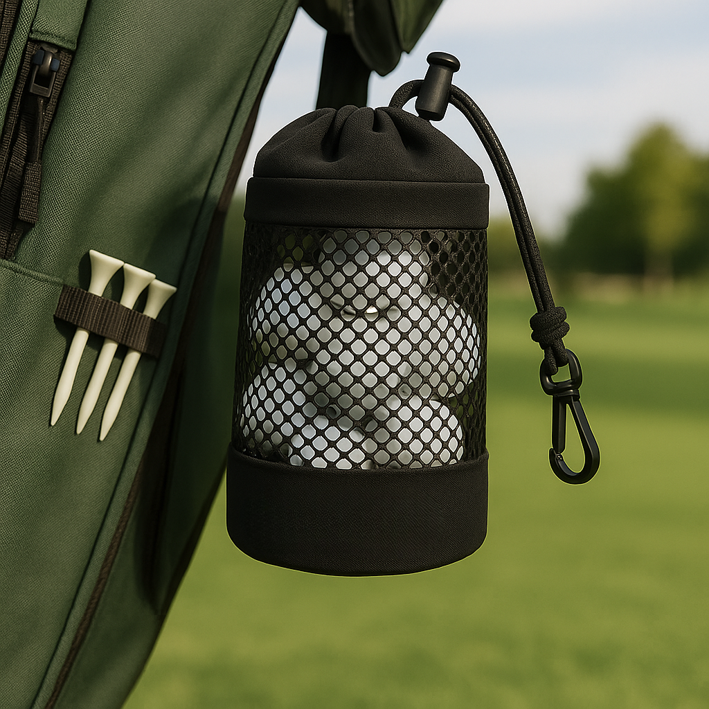 Compact Golf Ball Pouch Bag – Secure Mesh Storage