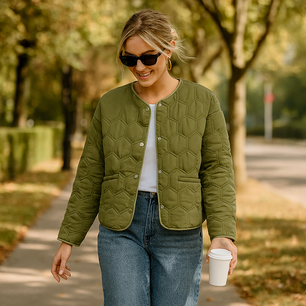 Short Puffer Jacket – Quilted Style for Women