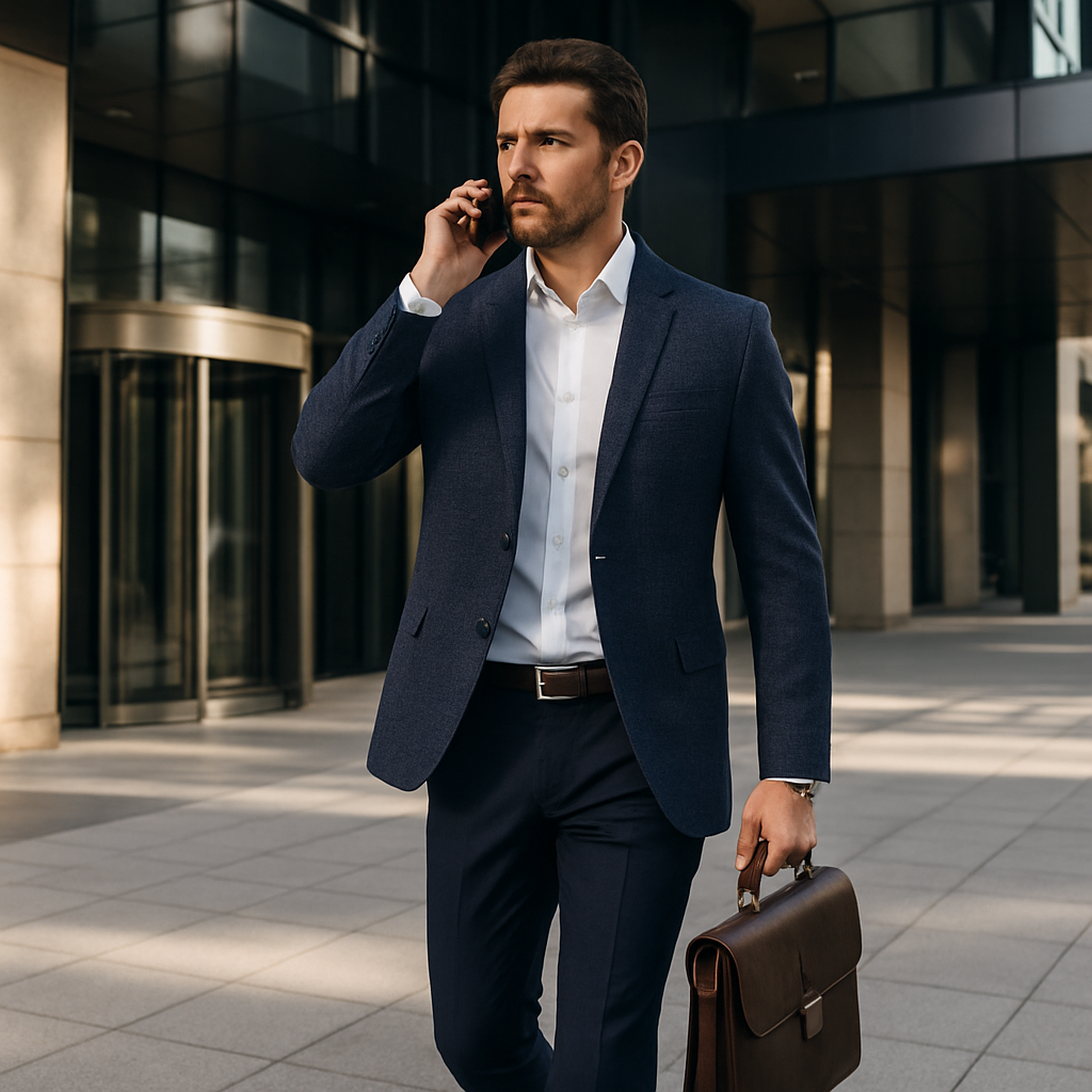 Business Style Textured Jacket For Men