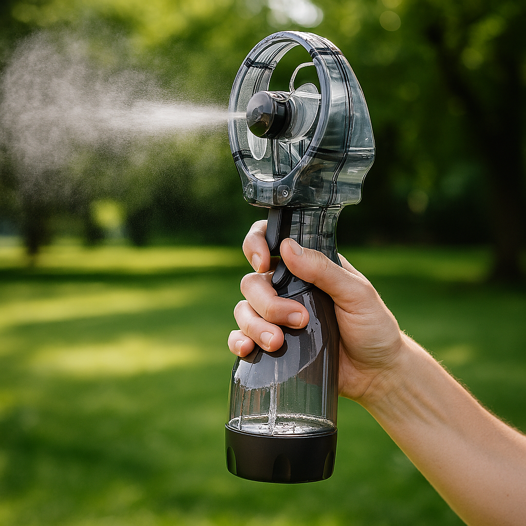 Handheld Misting Fan – Battery Operated Portable Cooling Spray
