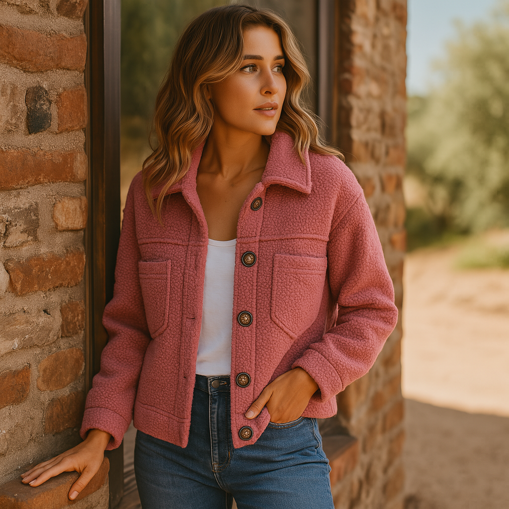 Teddy Coat – Short Button Jacket for Women